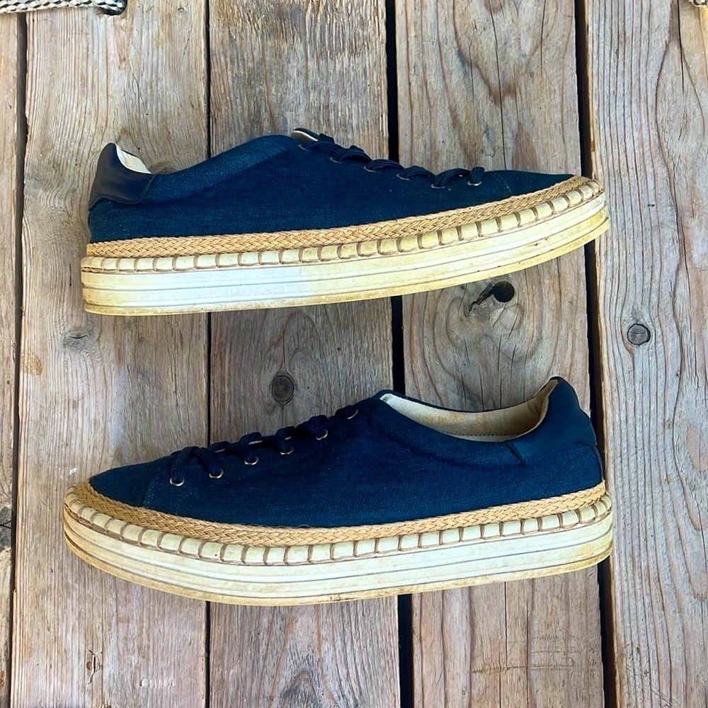 Sam Edelman Kavi Platform Espadrille Sneakers Denim Blue 8.5 Rope Sole - Picture 10 of 16
